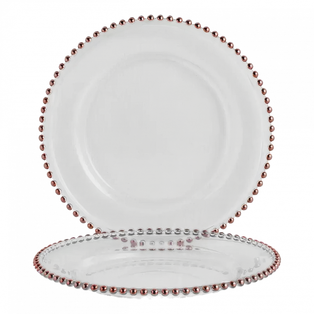 Rose Beaded Charger Plate Hire