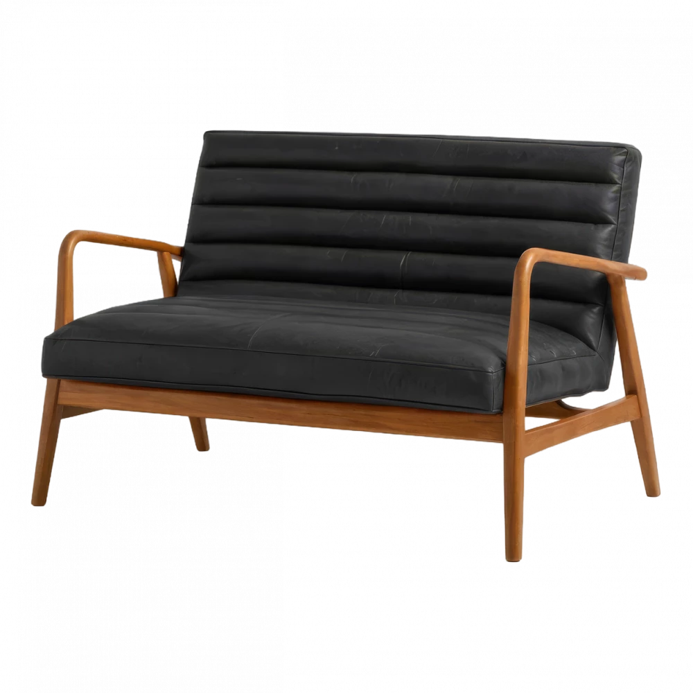 Downtown Leather Sofa (Black)