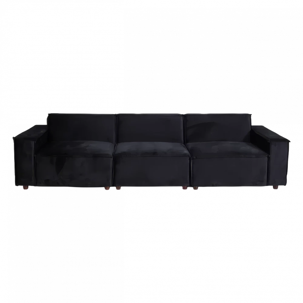 Black Modular Sofa (3 Piece)