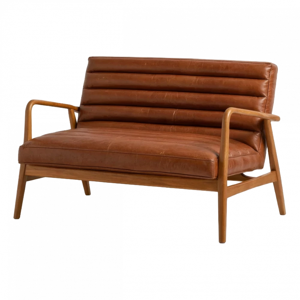 Downtown Leather Sofa (Brown)