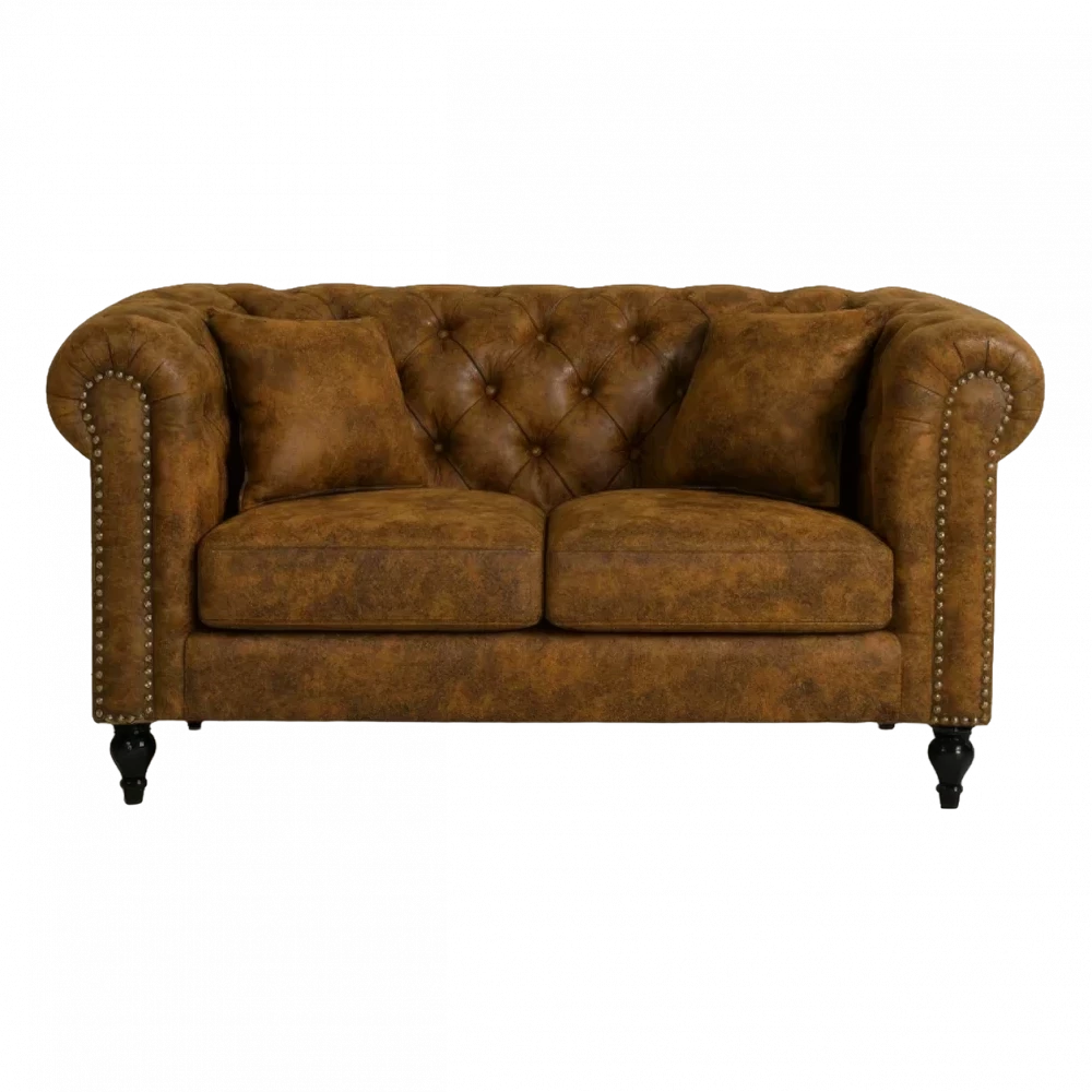 Brown Suede Chesterfield Sofa