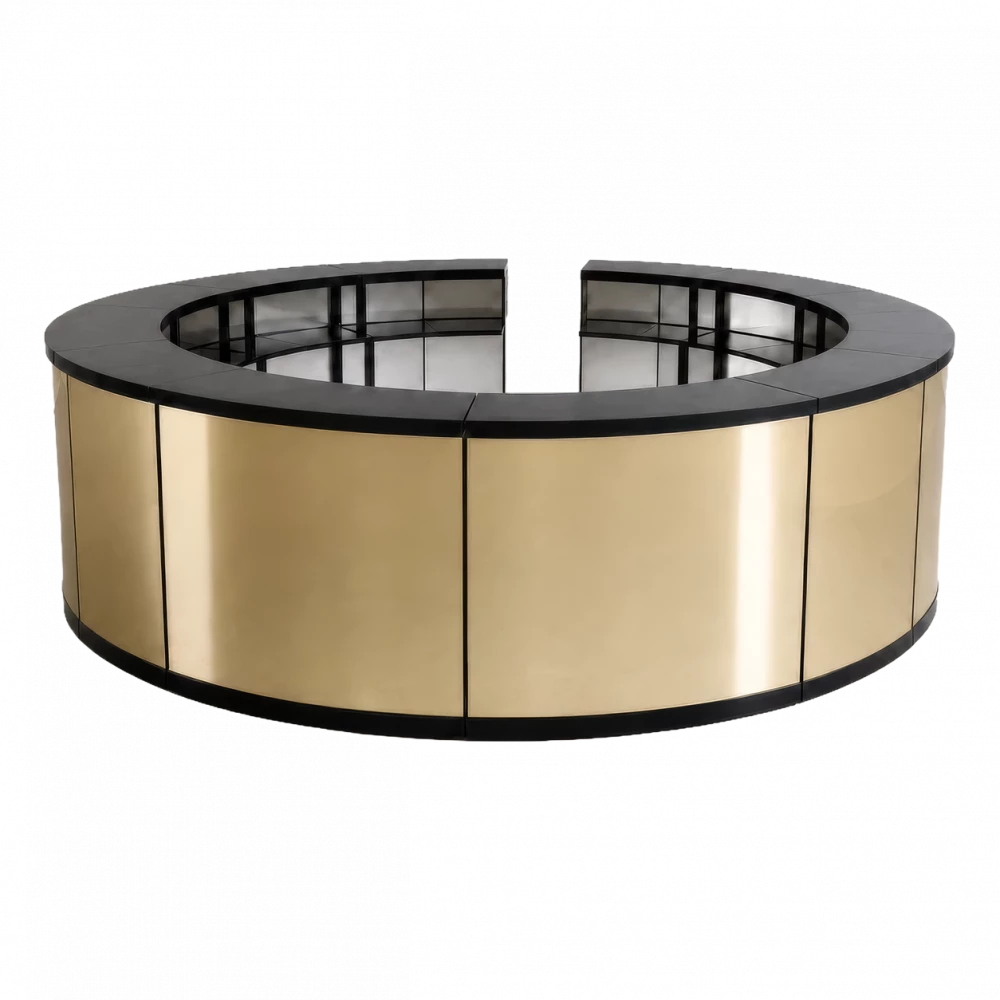 Round Mirror Bar (Gold) Full