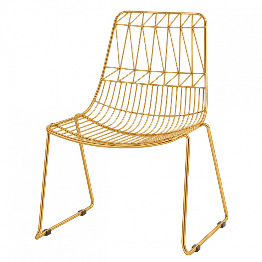 Gold Simplicity Wire Chair Hire