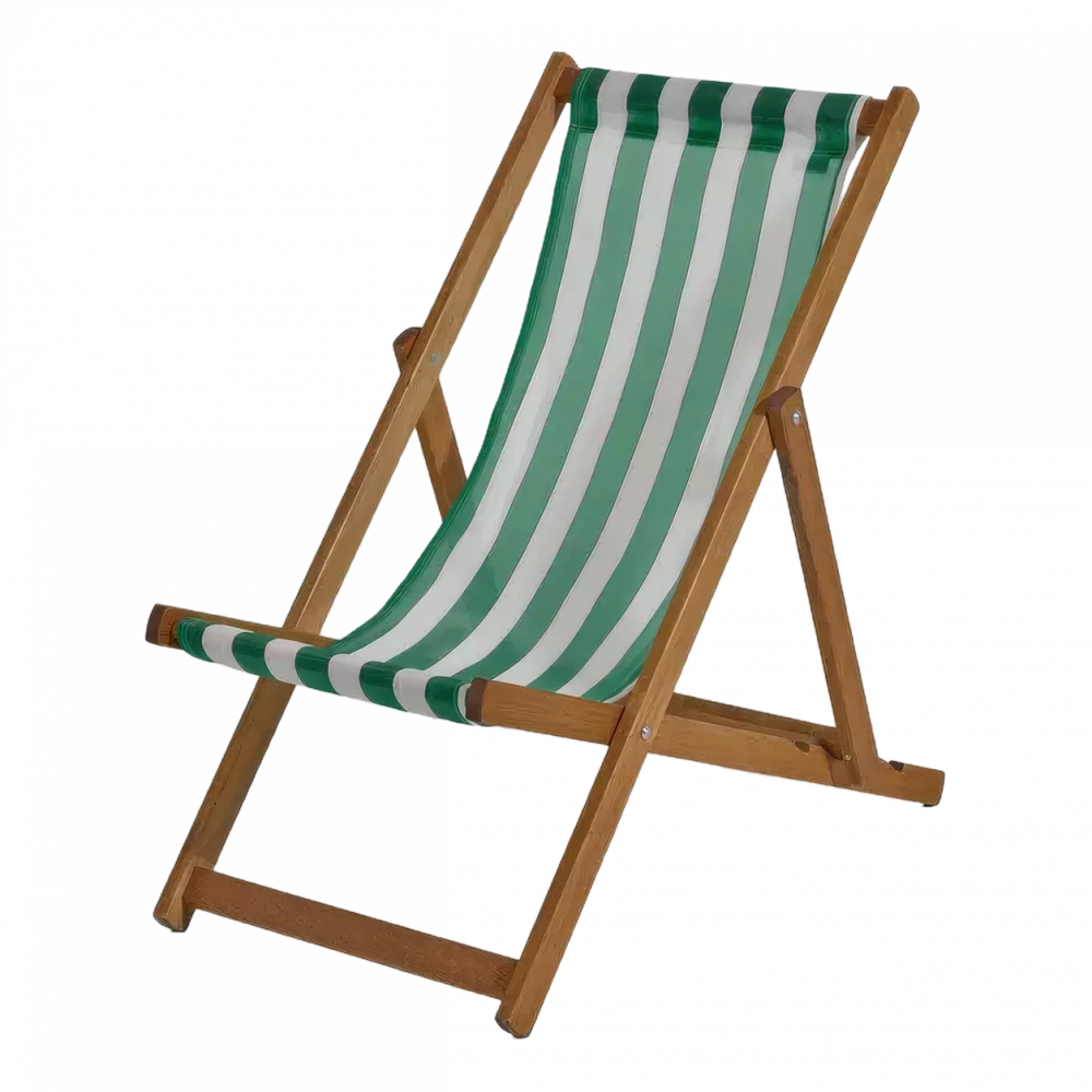 Green Stripes Deck Chair Hire