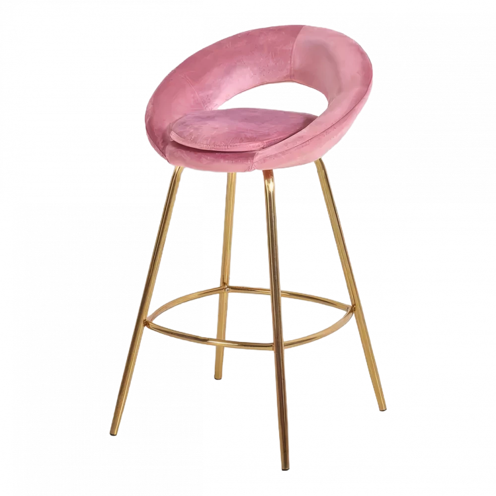 Pink Velvet Montreal Stool