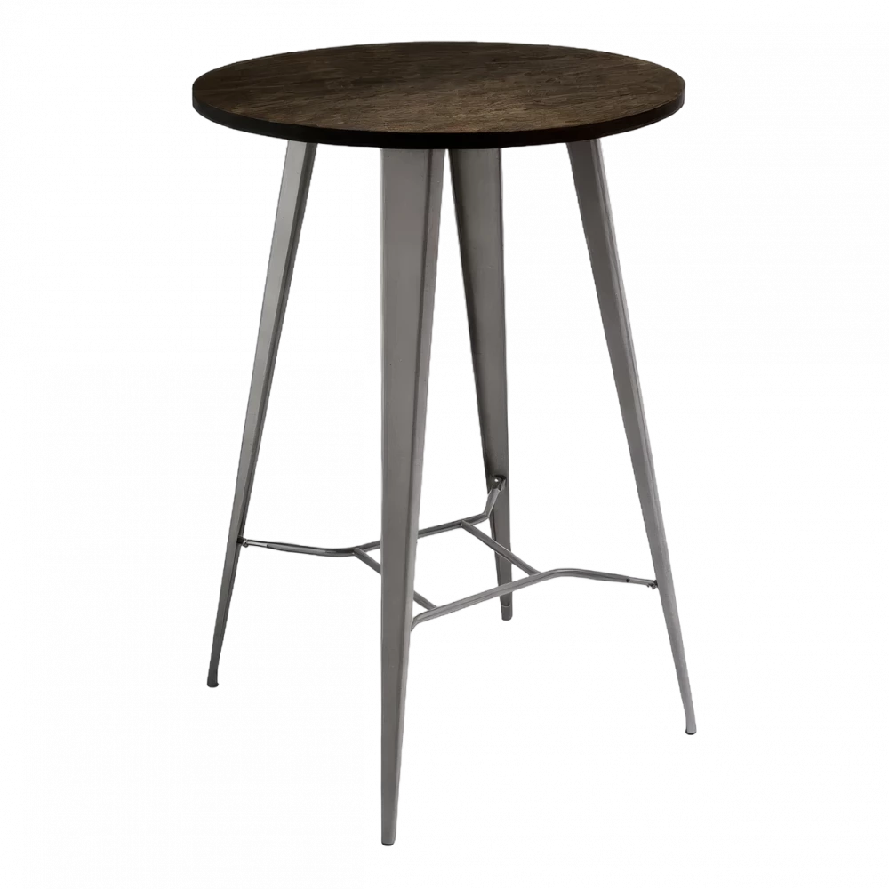 Round Industrial Poseur Brown