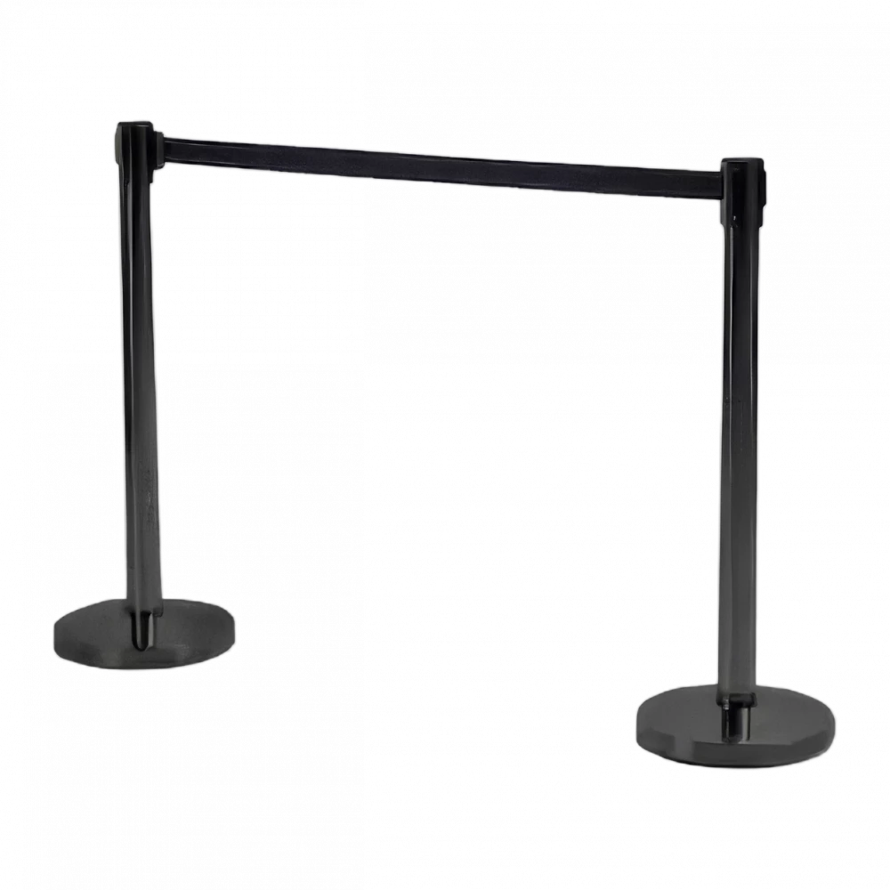 Black Post Retractable Barrier