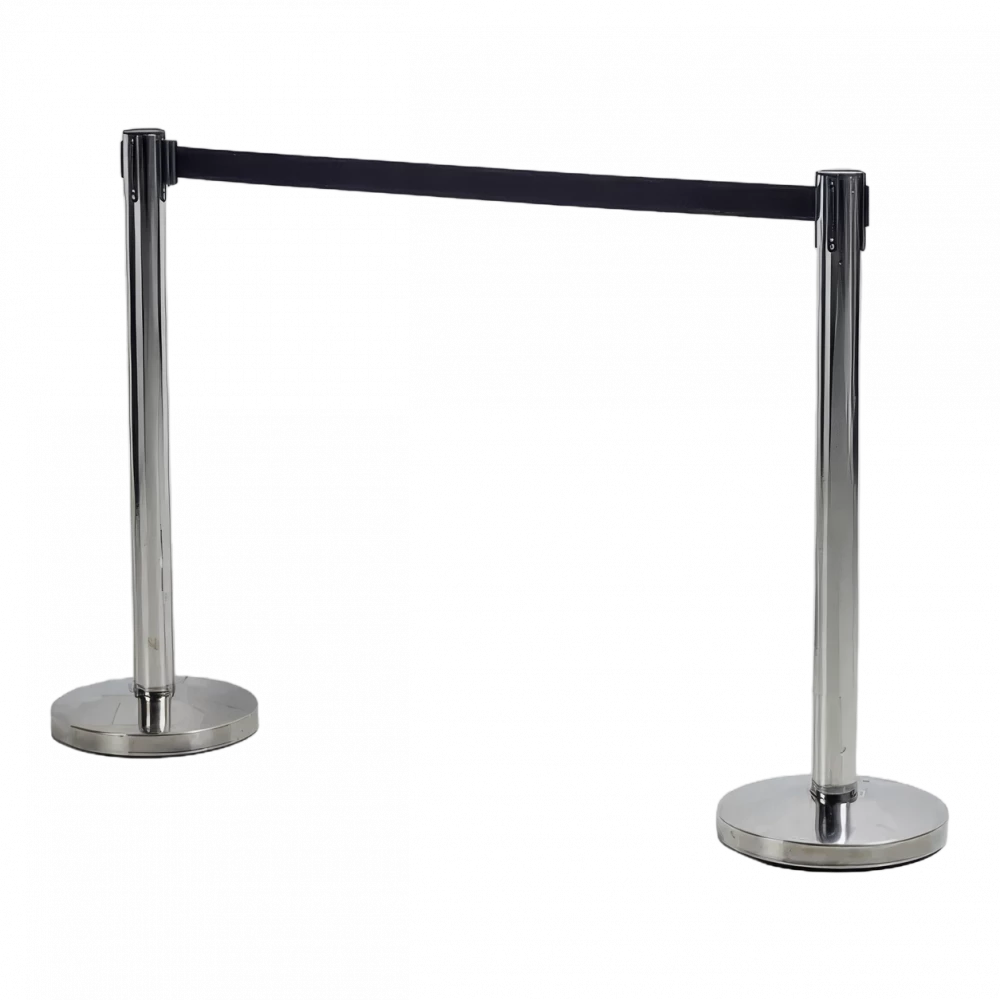 Black Strap Retractable Barrier Hire
