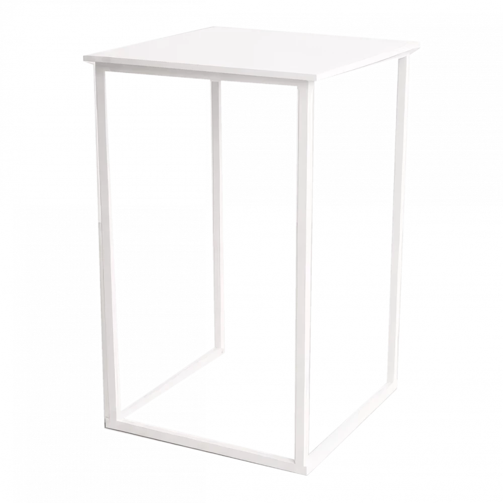 White Cubic Poseur Table